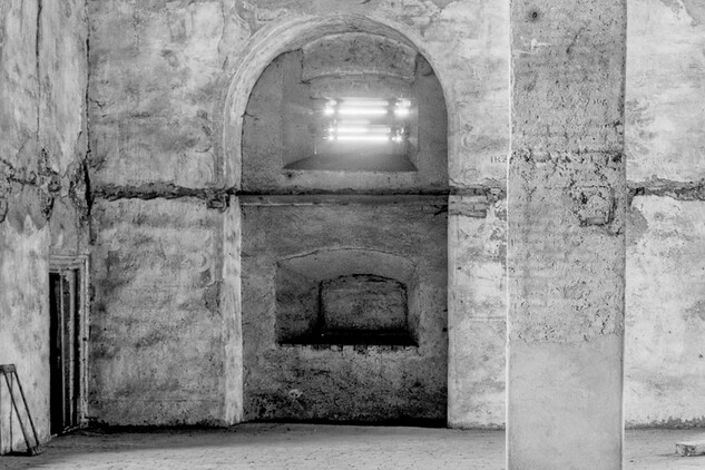 Hrad Švihov, Pohled do sálu ve druhém patře severního paláce - detail, 1950? | © Fotoarchiv NPÚ GnŘ