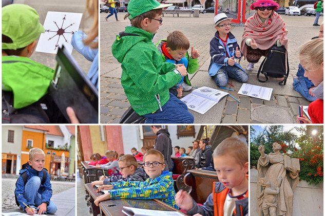 Vzdělávací program "Putování od bludného kamene aneb České Budějovice gotické".Foto J. Sajtlová.