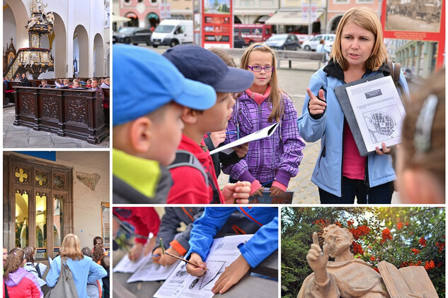 Vzdělávací program "Putování od bludného kamene aneb České Budějovice gotické". Foto J. Sajtlová.